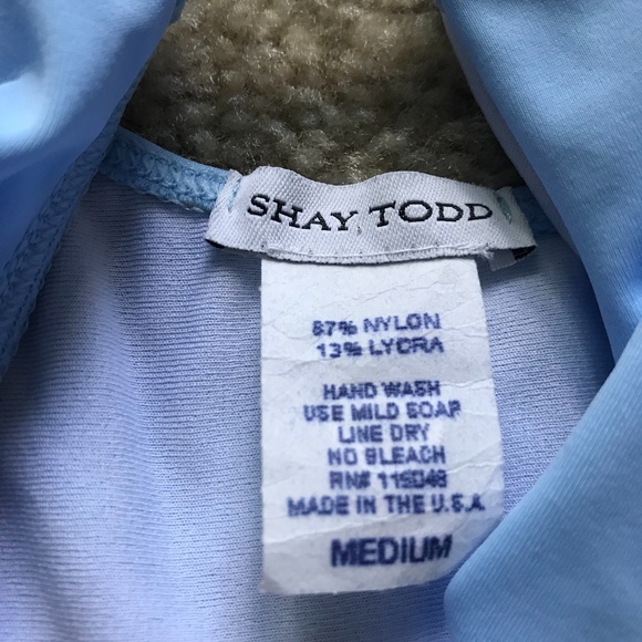 Shay Todd - Baby Blue Plunge One Piece Swim Suit - Picture 2 of 2